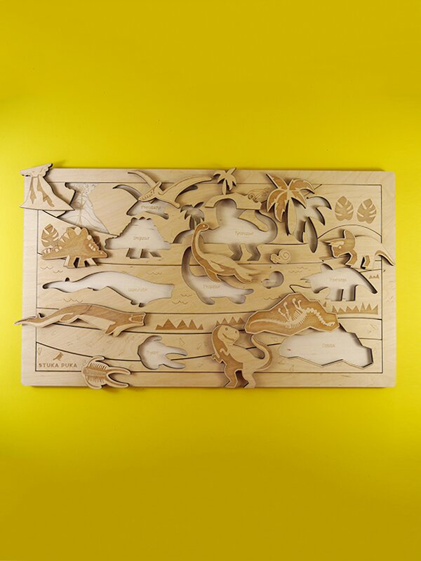 Dinosaurus - drevené edukačné puzzle