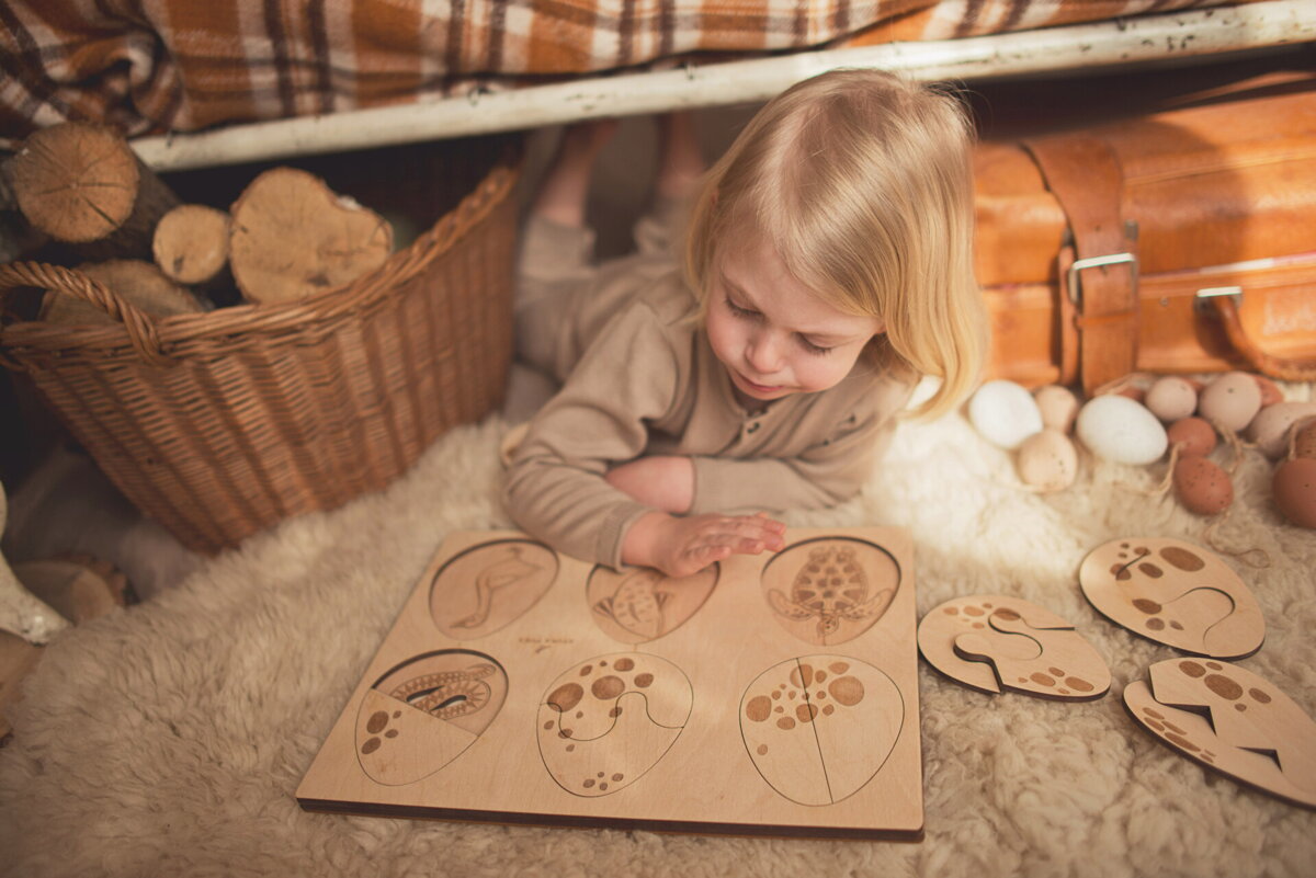 Čo sa skrýva vo vajíčku - drevené edukačné puzzle - Obrázek 4